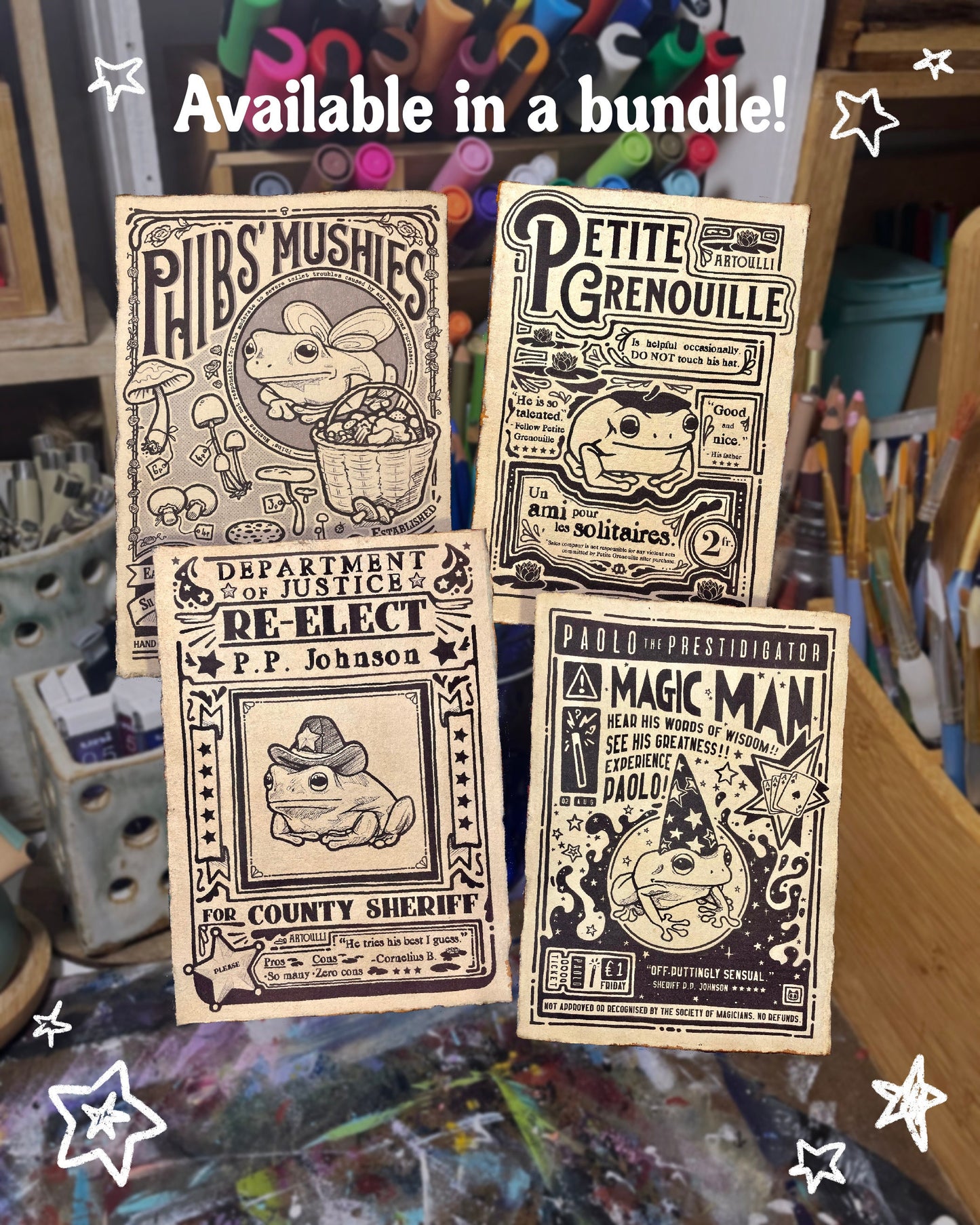 Vintage Frog Poster A4