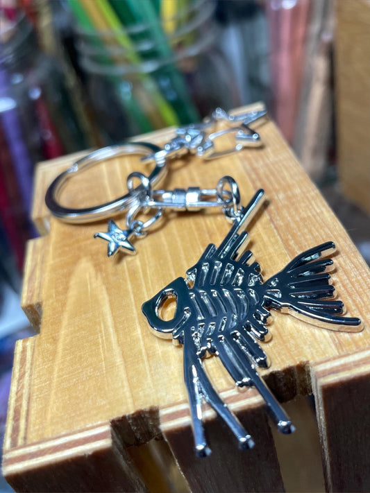 Angelfish Skeleton Keychain