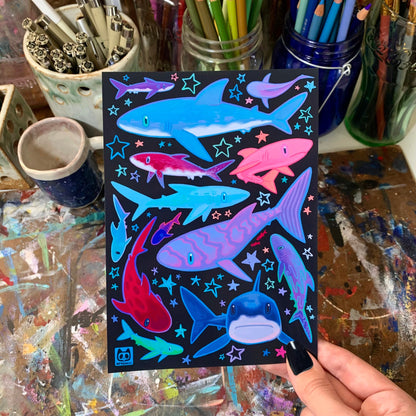 SHARKS! 5x7