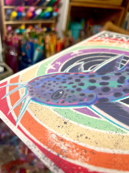 Retro Catfish Sticker