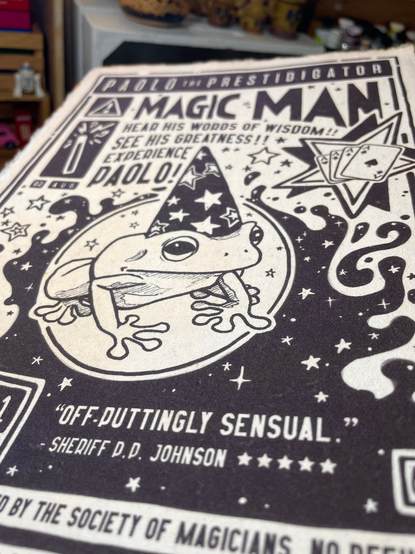Vintage Magic Frog Poster A4
