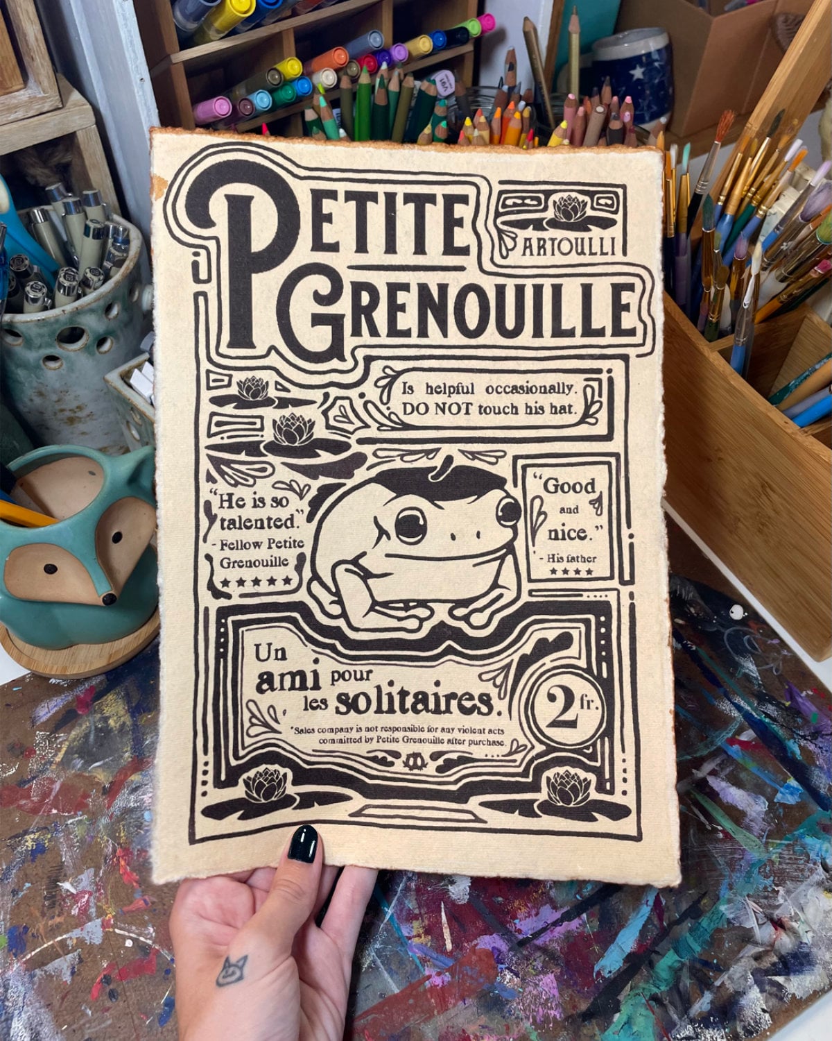 Vintage Frog Poster A4