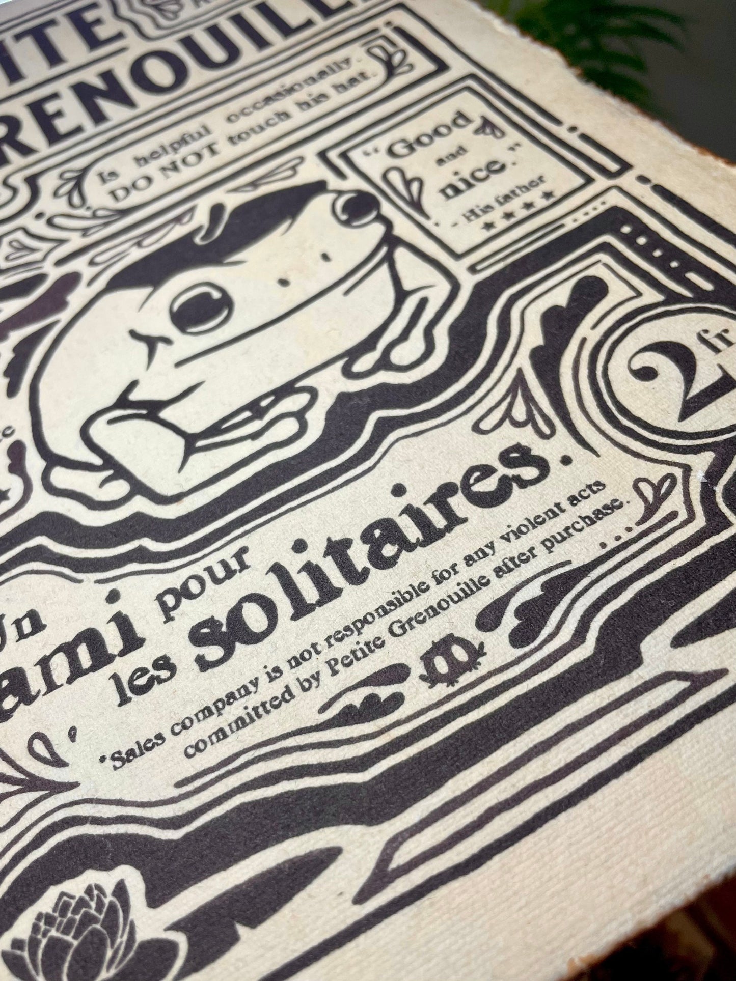 Vintage Frog Poster A4