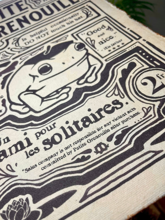 Vintage Frog Poster A4