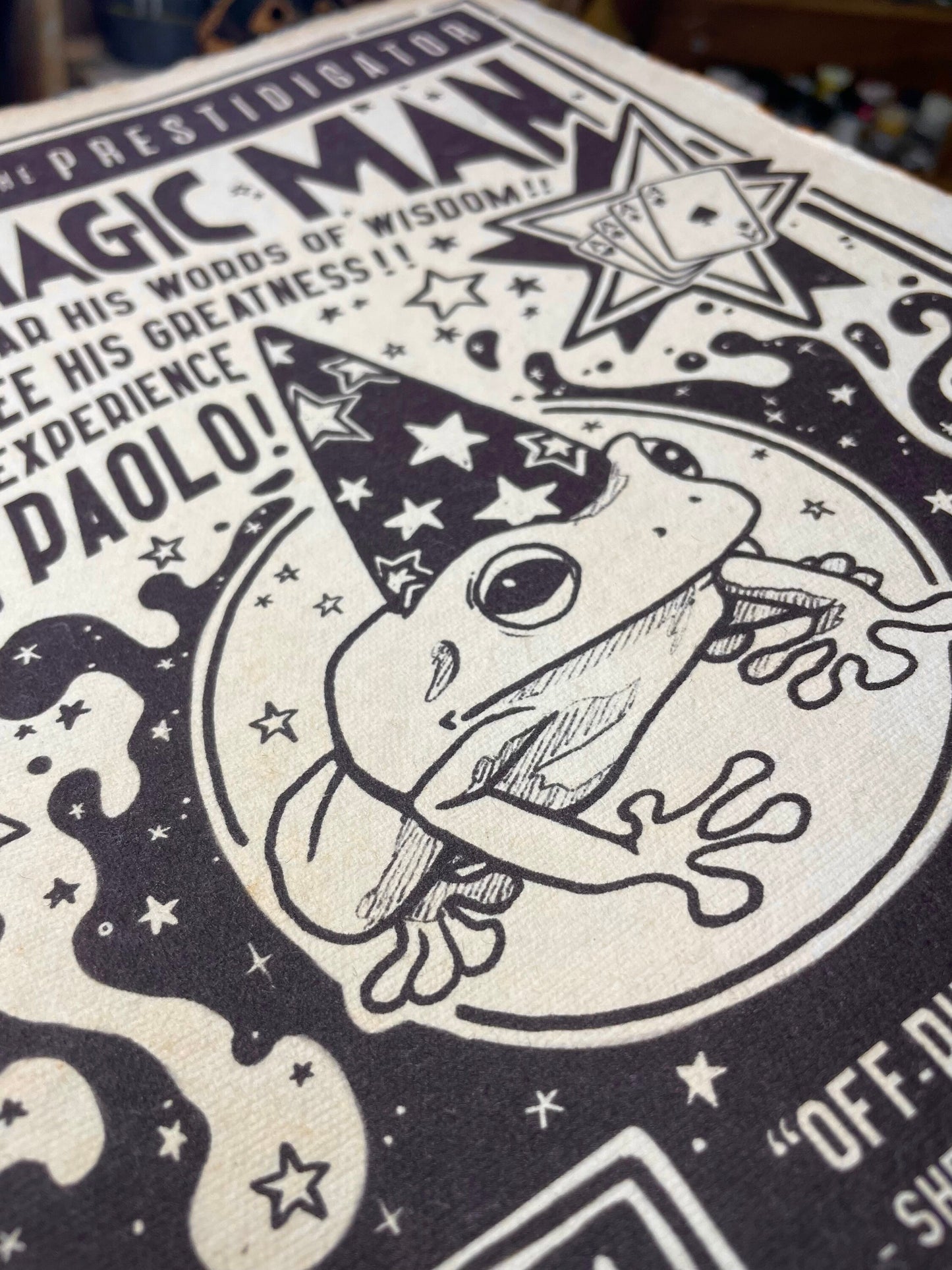 Vintage Magic Frog Poster A4