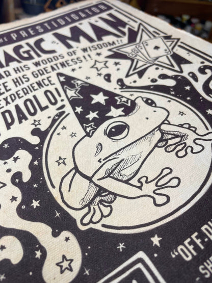 Vintage Magic Frog Poster A4
