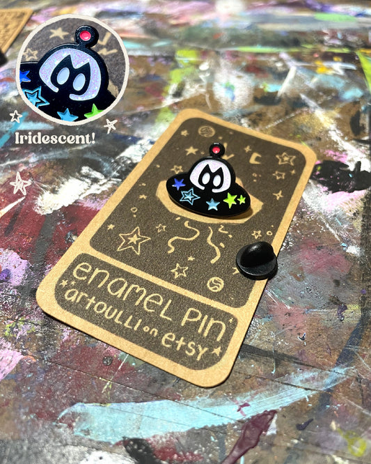 Flying Saucer Space Kitty Pin