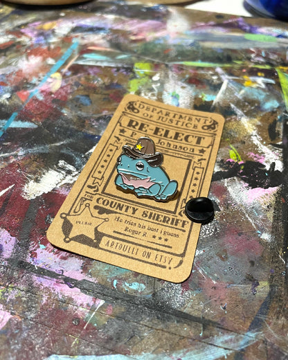 Sheriff Frog Enamel  Pin