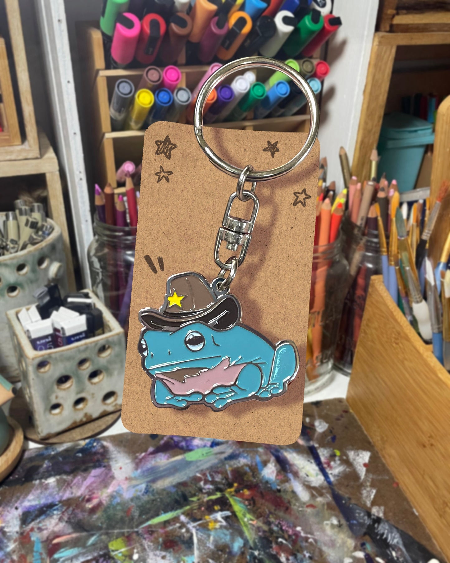Sheriff Frog Keychain