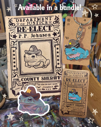 Sheriff Frog Keychain