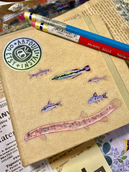 MULTIPACK Clear Aquarium Fish Sticker Sheets | 10 Pack Transparent Freshwater Stickers