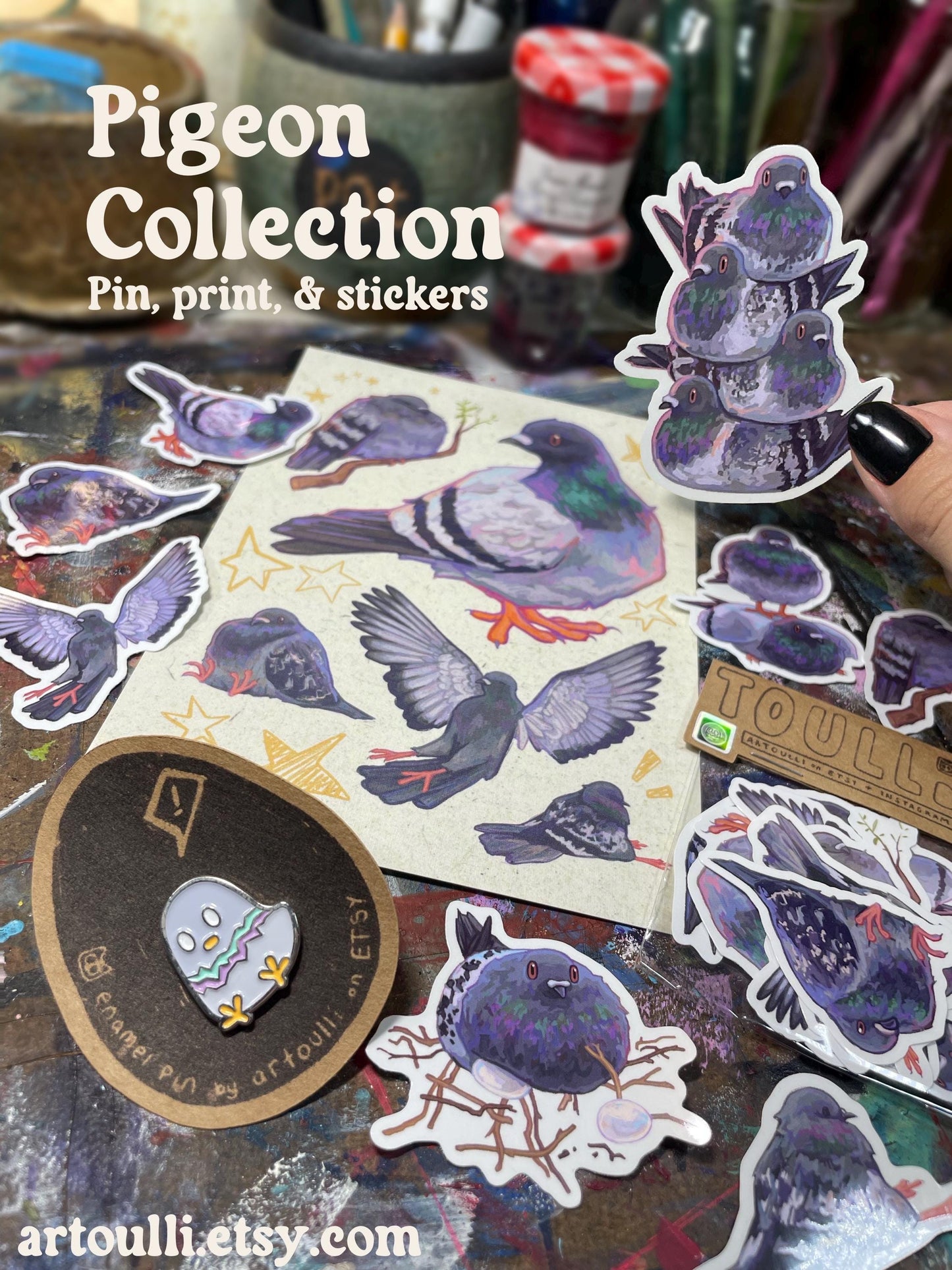 Pigeon Art Sticker Pack