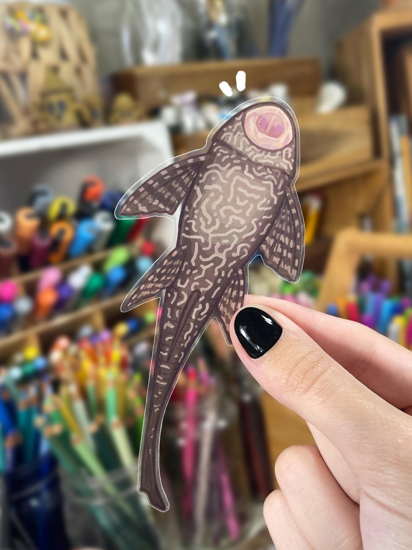 2 Clear Pleco Stickers