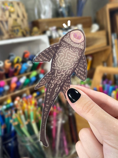 2 Clear Pleco Stickers