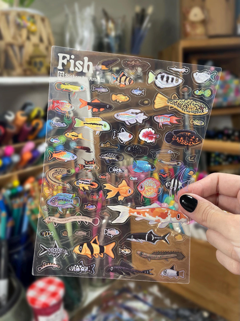 Mini Aquarium Fish Sticker Sheet – Artoulli