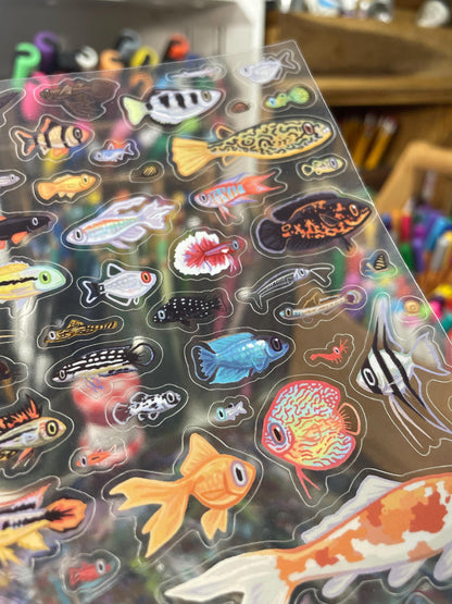 Mini Aquarium Fish Sticker Sheet