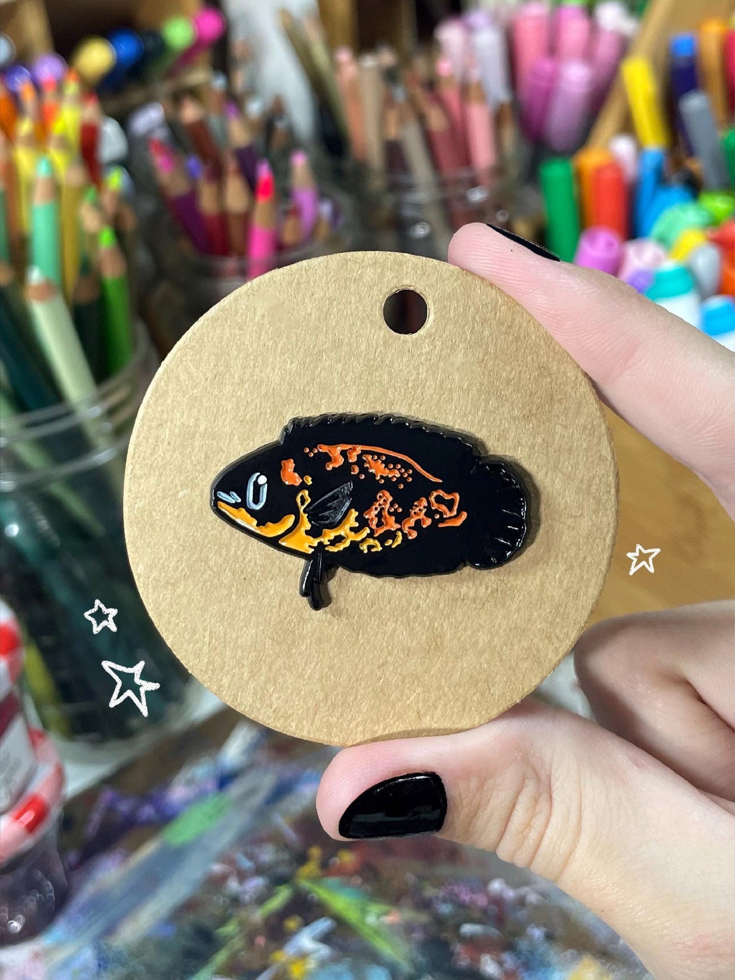 Oscar Cichlid Pin