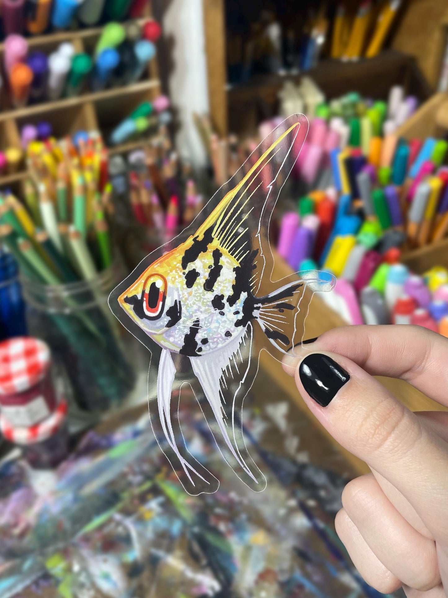 Clear Angelfish Sticker