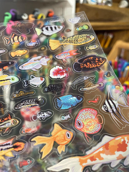 Mini Aquarium Fish Sticker Sheet