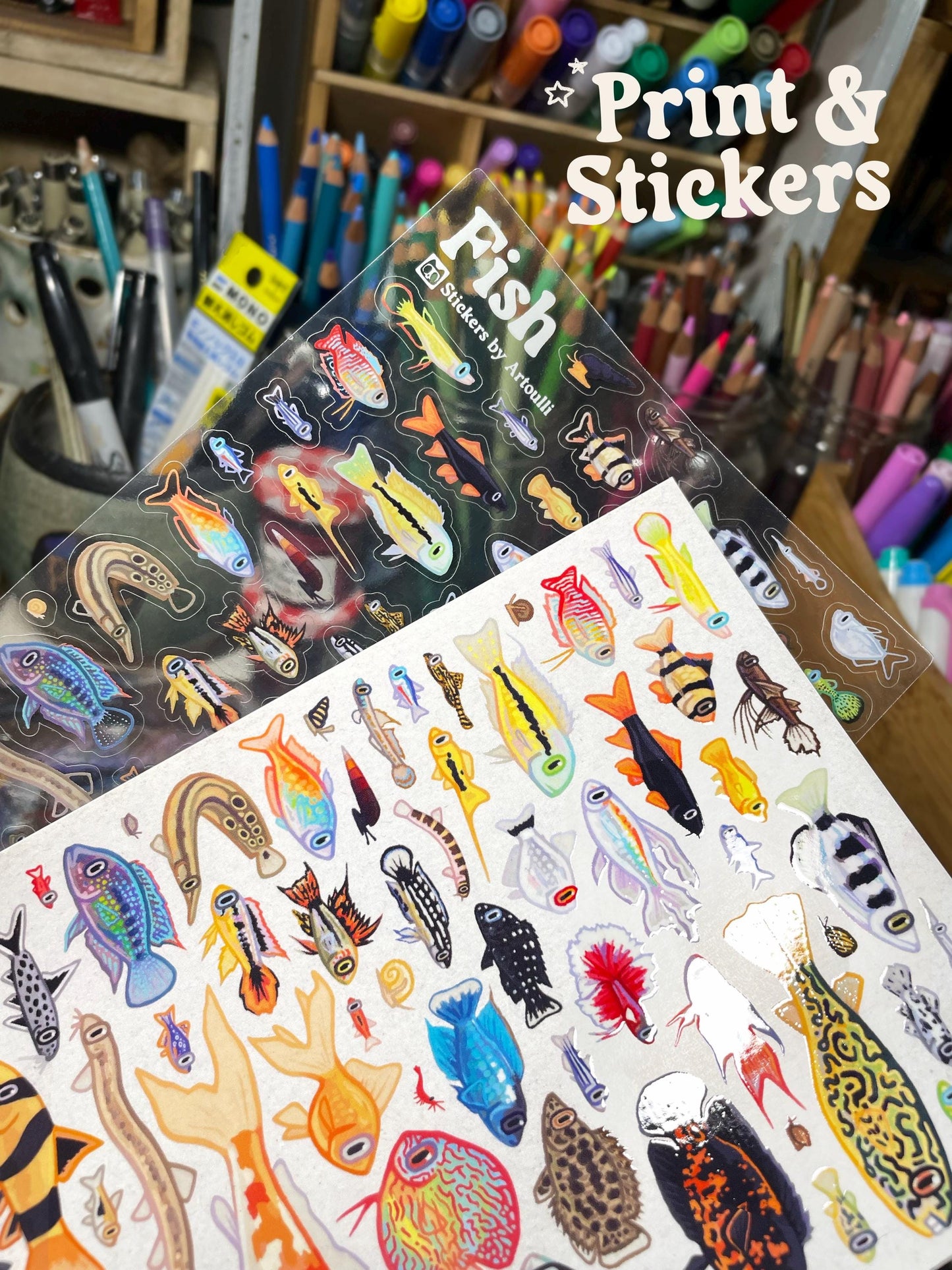 Mini Aquarium Fish Sticker Sheet
