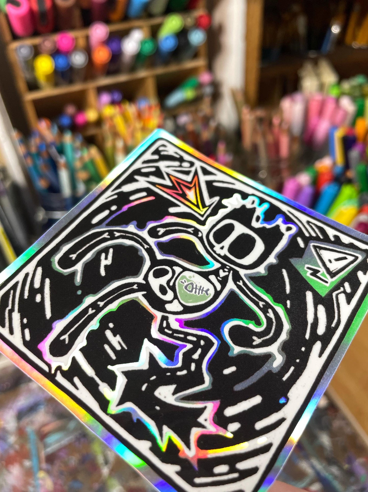 Inedible! X-ray Kitty Holo Sticker