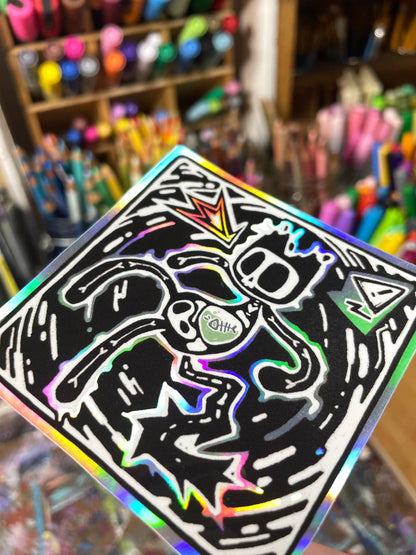 Inedible! X-ray Kitty Holo Sticker