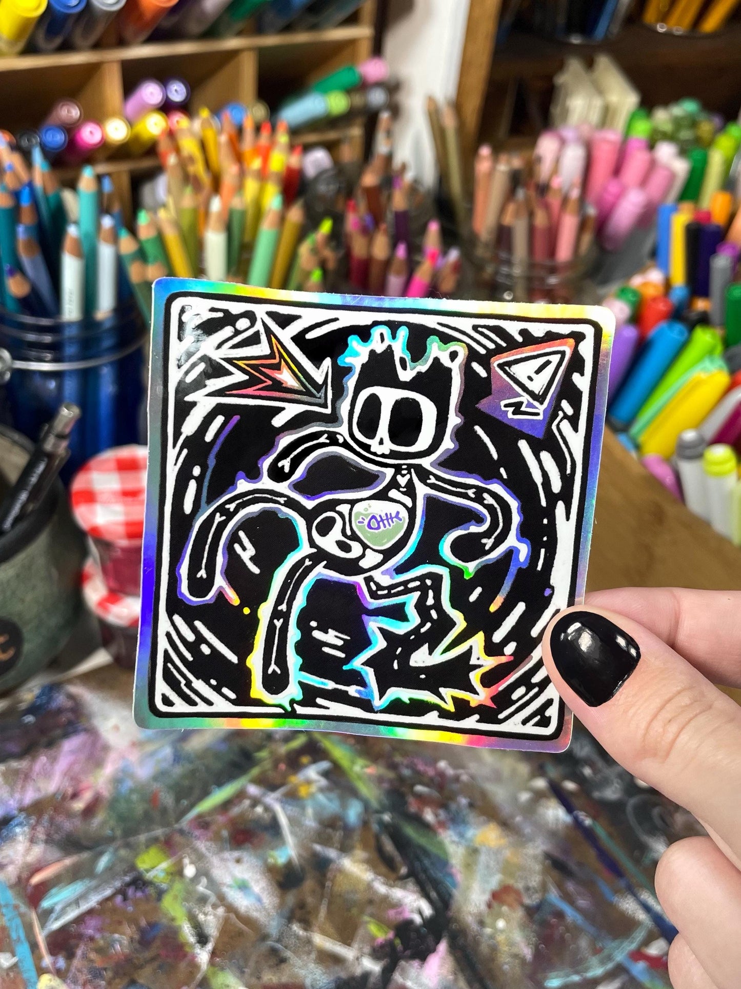 Inedible! X-ray Kitty Holo Sticker