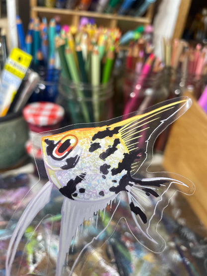 Clear Angelfish Sticker