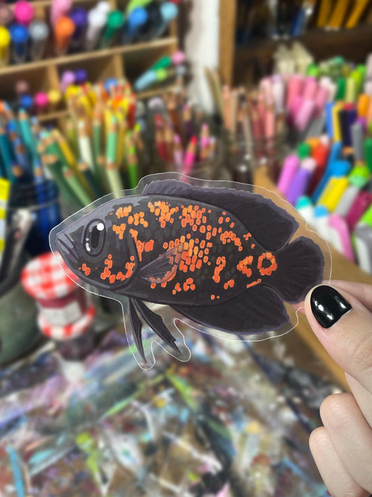 Clear Oscar Cichlid Sticker