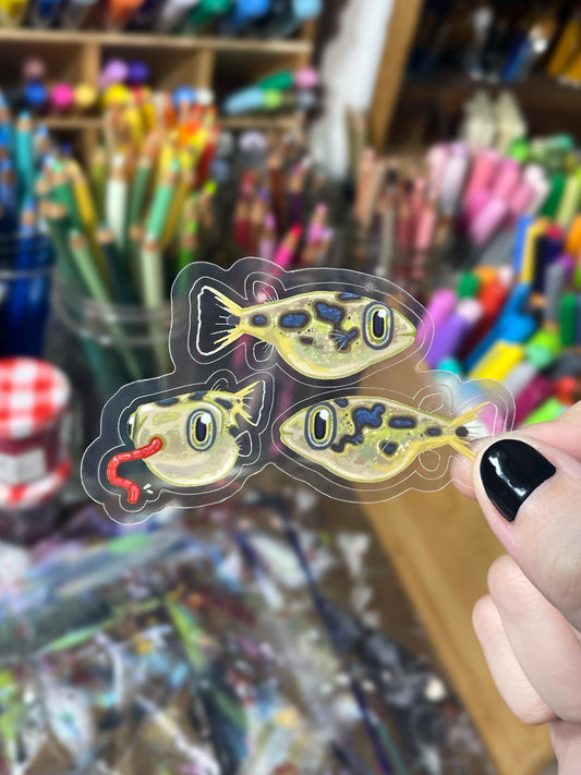 3 Clear Pea Puffer Stickers
