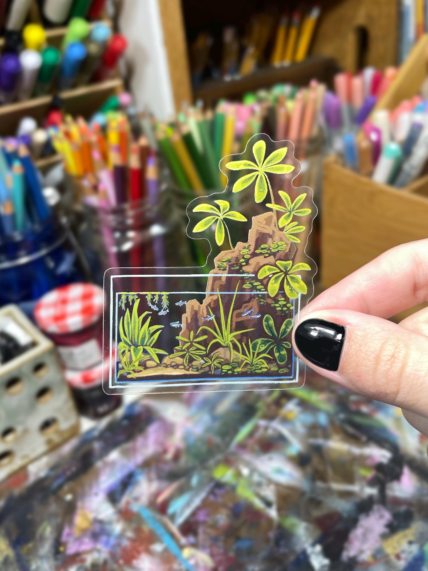 5 Clear Aquarium Stickers