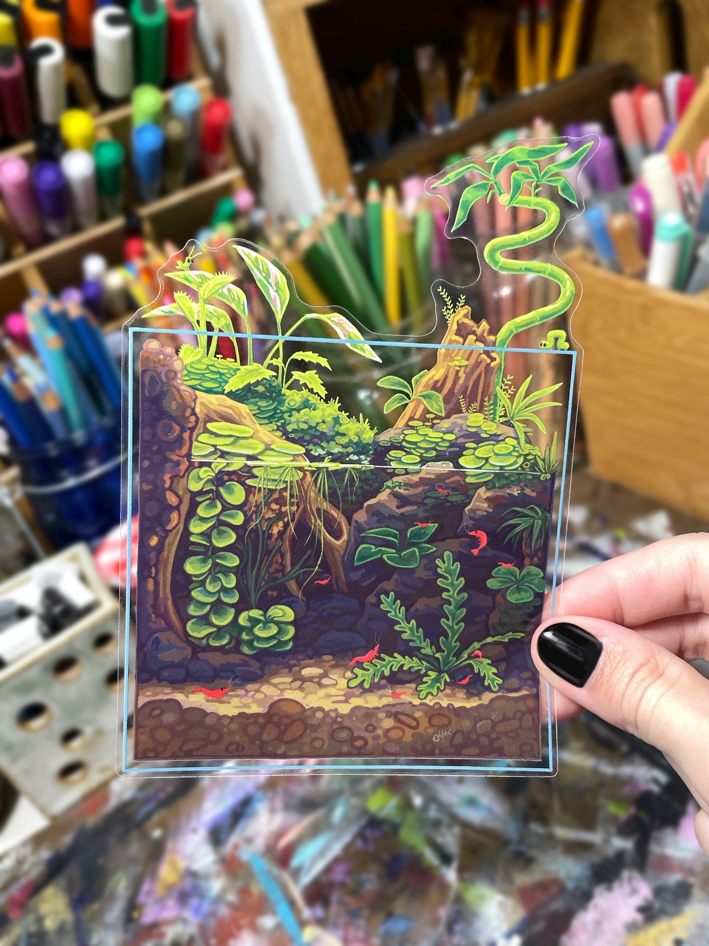 5 Clear Aquarium Stickers
