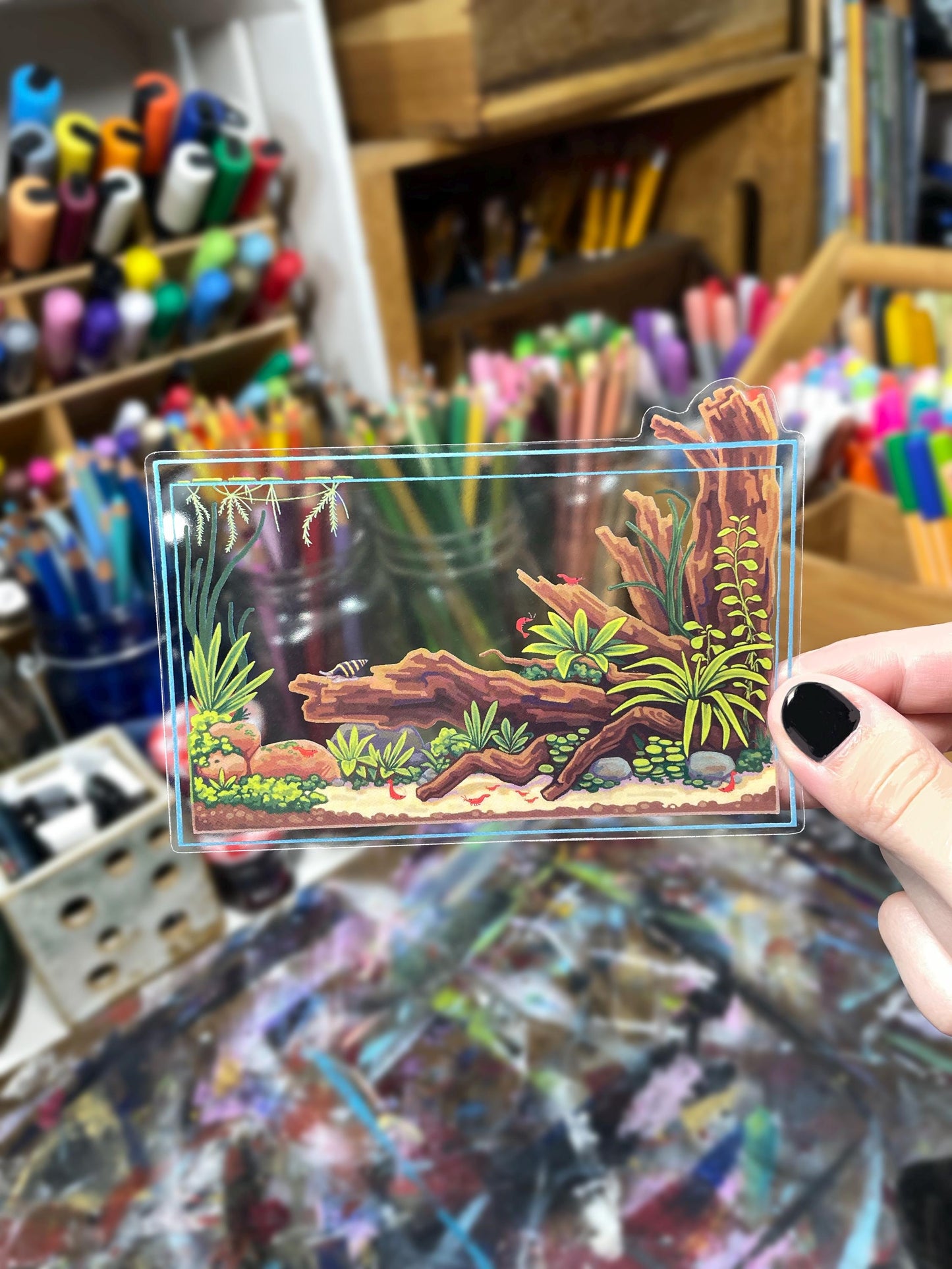 5 Clear Aquarium Stickers