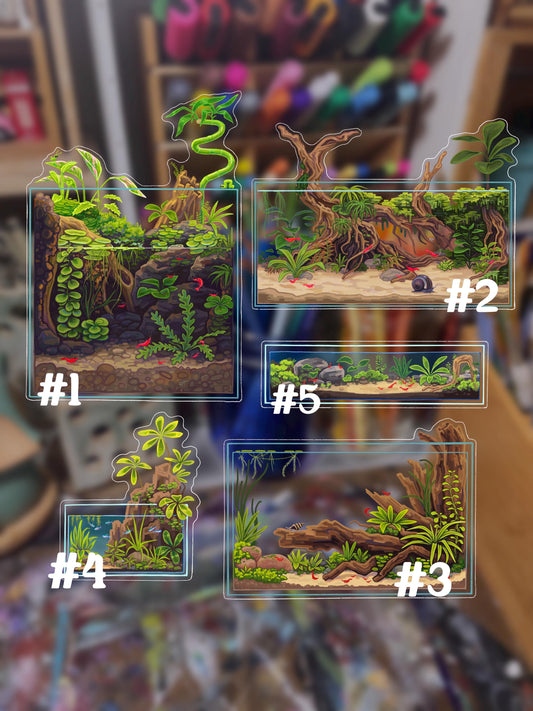 5 Clear Aquarium Stickers