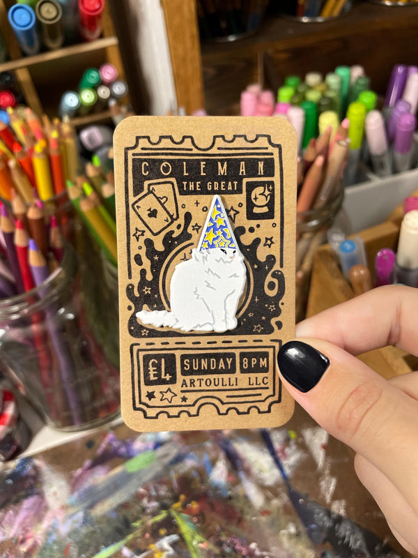 Wizard Cat Enamel Lapel Pin